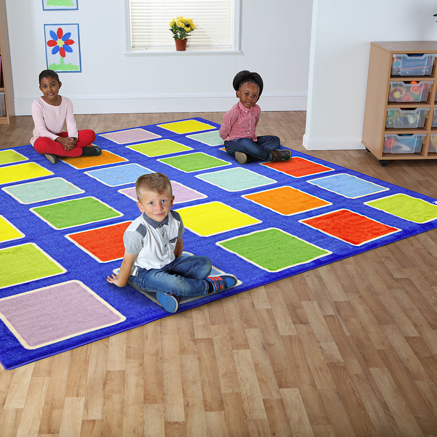 Rainbow™ Squares Large Placement Carpet 3x3M