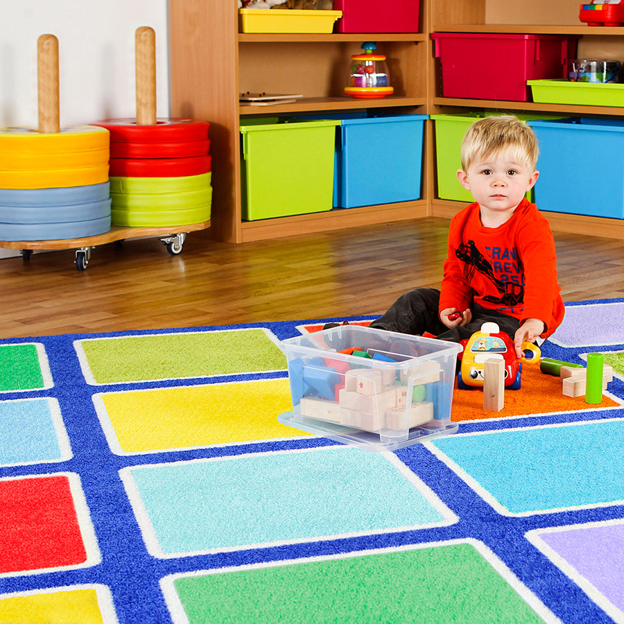 Rainbow™ Squares Large Placement Carpet 3x3M