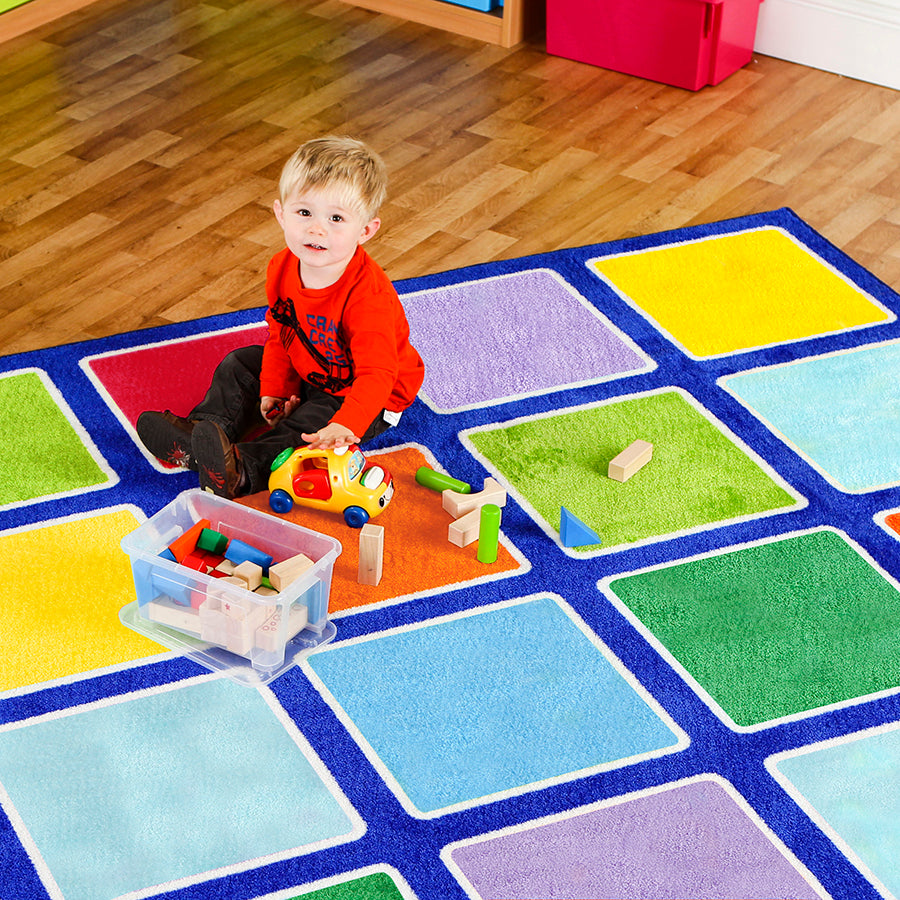 Rainbow™ Squares Large Placement Carpet 3x3M