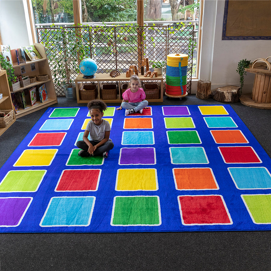 Rainbow™ Squares Large Placement Carpet 3x3M