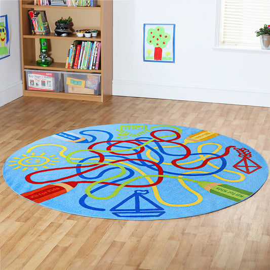 Circular Colour Tubes Carpet