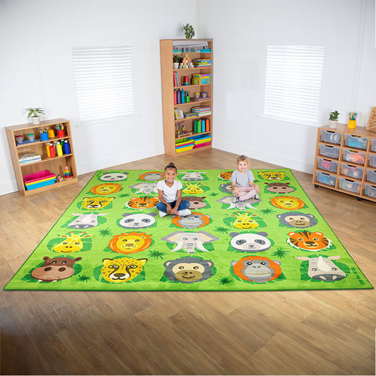 Zoo Conservation Large Square Placement Carpet 3x3M