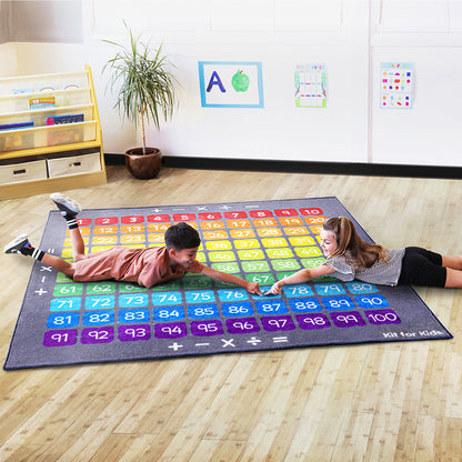 100 Square Counting Grid Carpet 2M