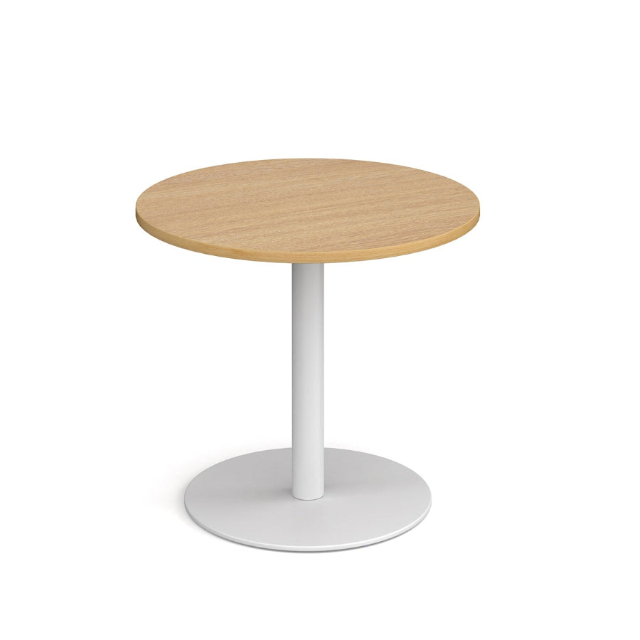 Circular Table With White Flat Radial Base H750Mm