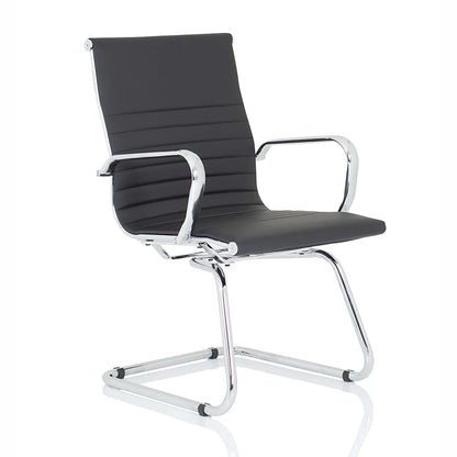 Nola Cantilever Faux Leather Visitor Chair With Arms