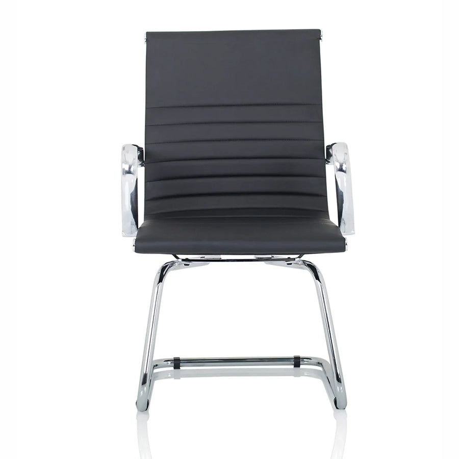 Nola Cantilever Faux Leather Visitor Chair With Arms