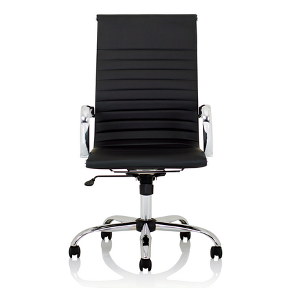 Nola Medium or High Back Black Faux Leather Office Chair