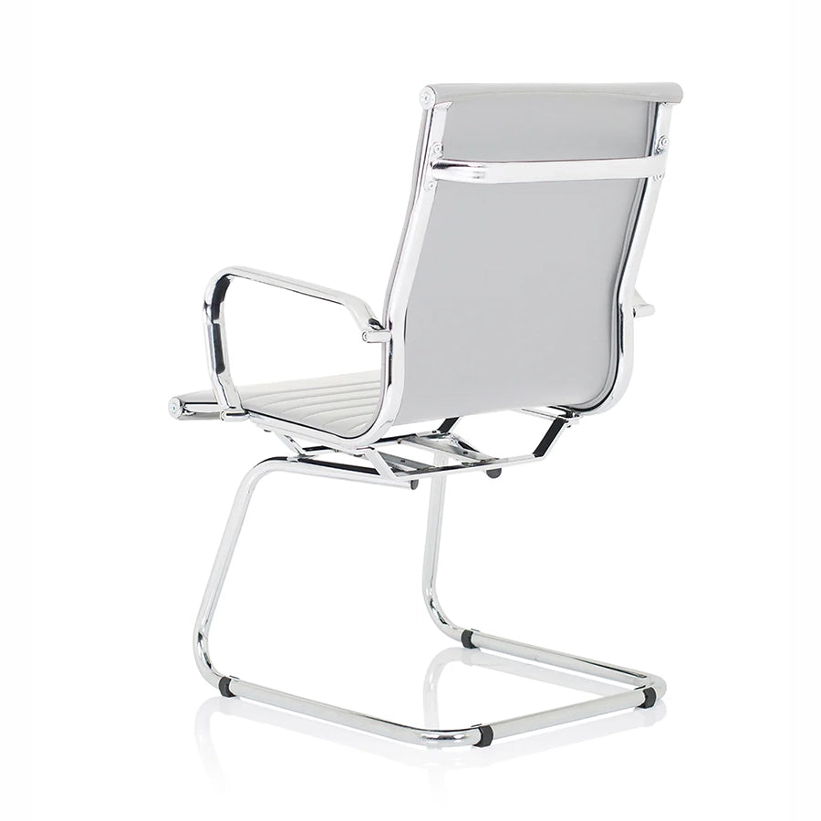 Nola Cantilever Faux Leather Visitor Chair With Arms