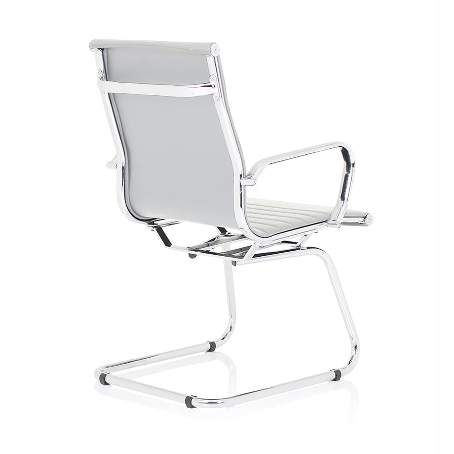 Nola Cantilever Faux Leather Visitor Chair With Arms