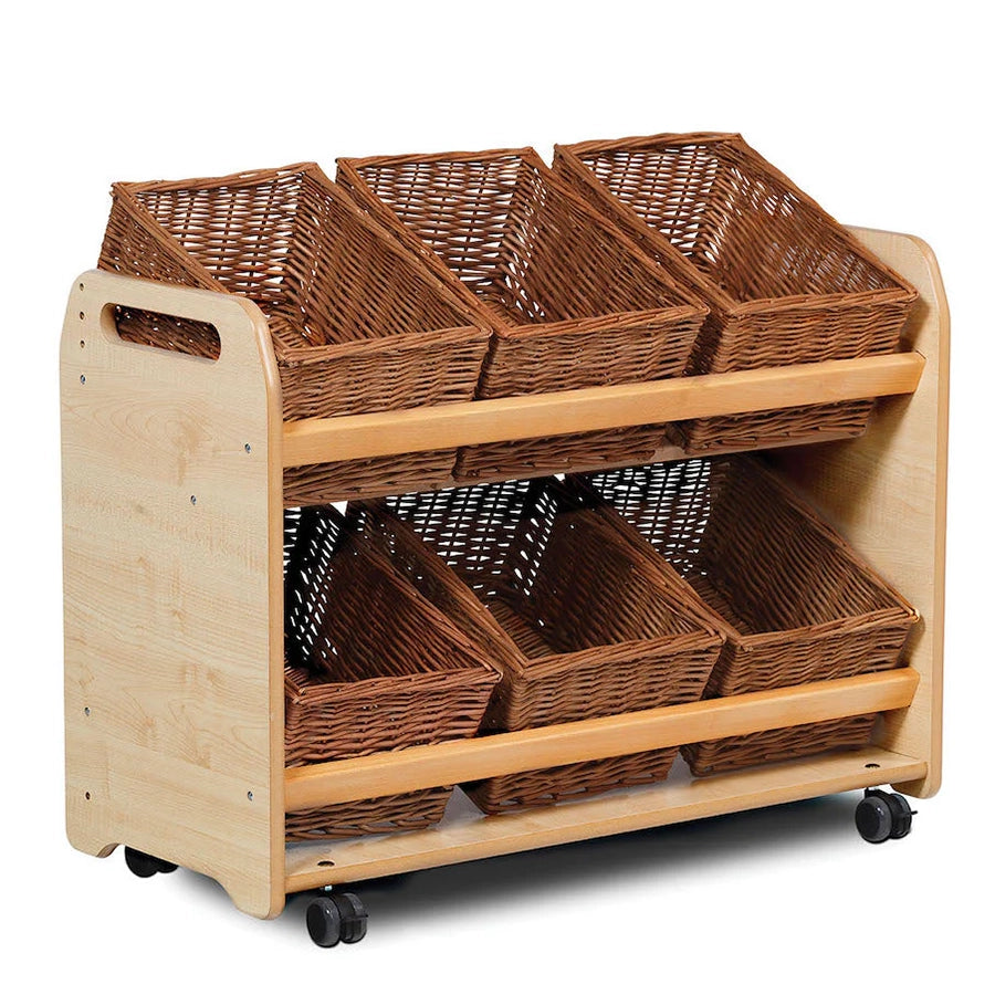 Tilt Tote Storage with 6 Clear Tubs or Baskets