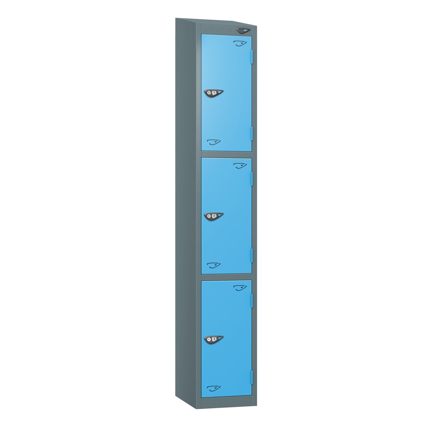 Pure Prime 3 Door Sloping Top Locker H1800xW300xD380mm