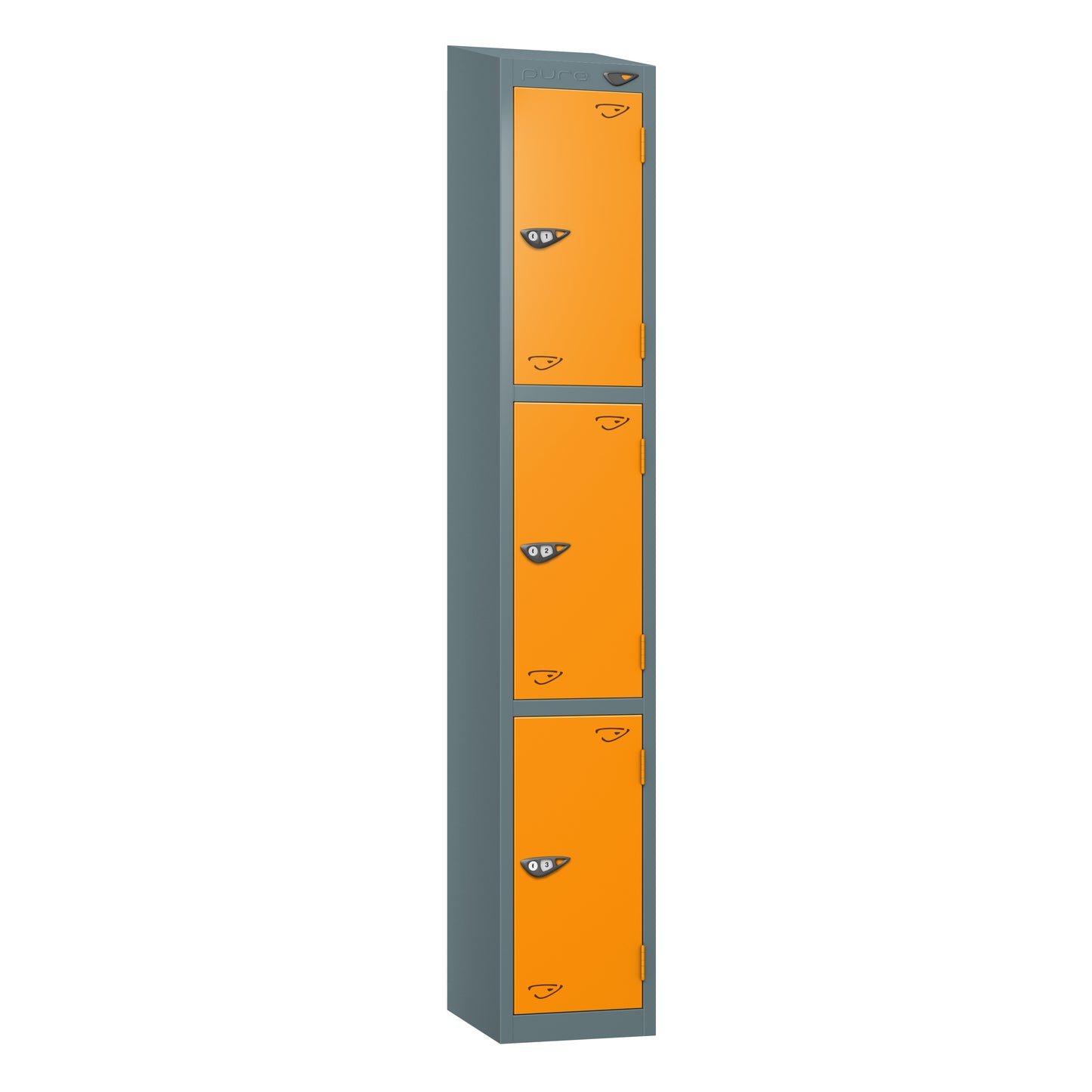 Pure Prime 3 Door Sloping Top Locker H1800xW300xD380mm