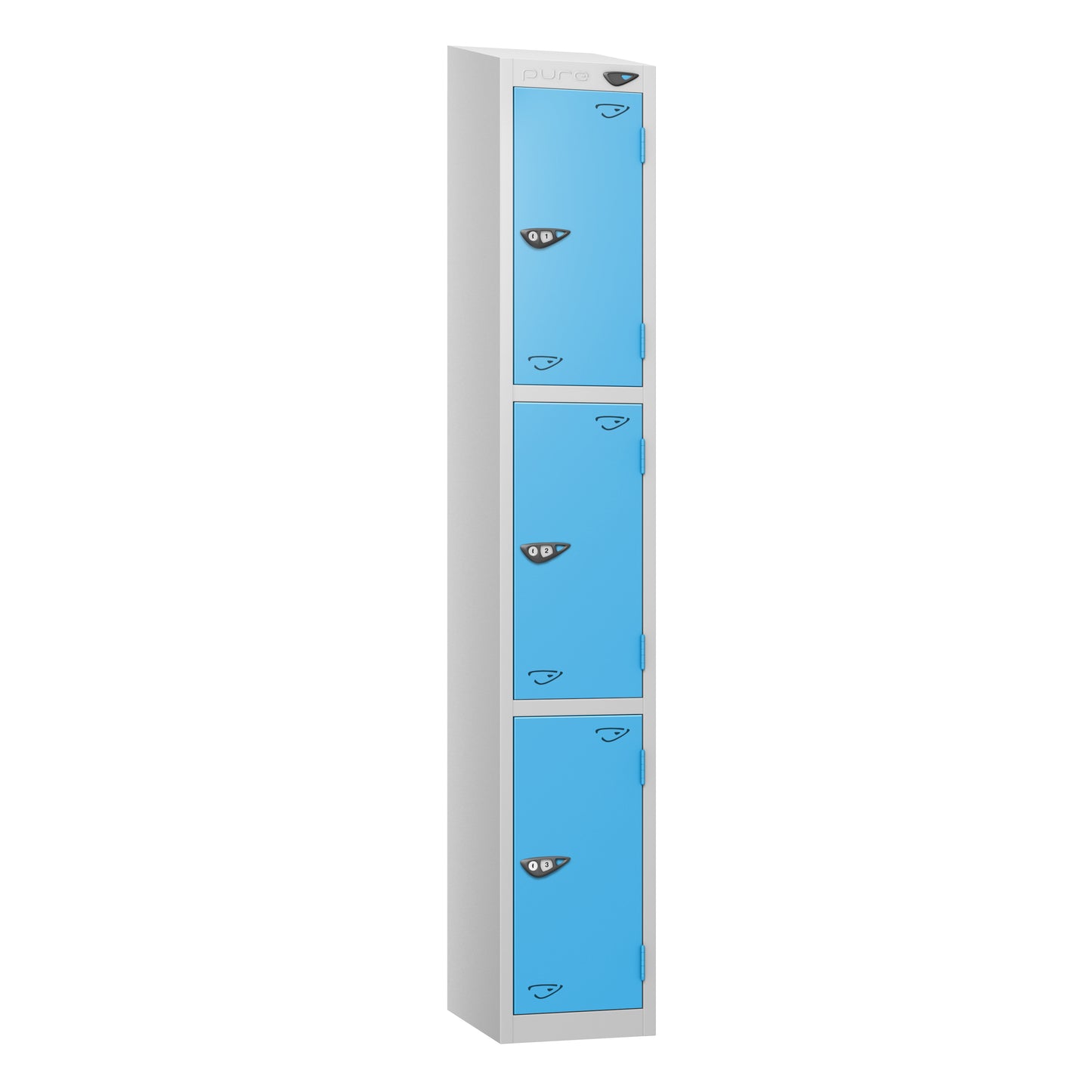 Pure Prime 3 Door Sloping Top Locker H1800xW300xD380mm