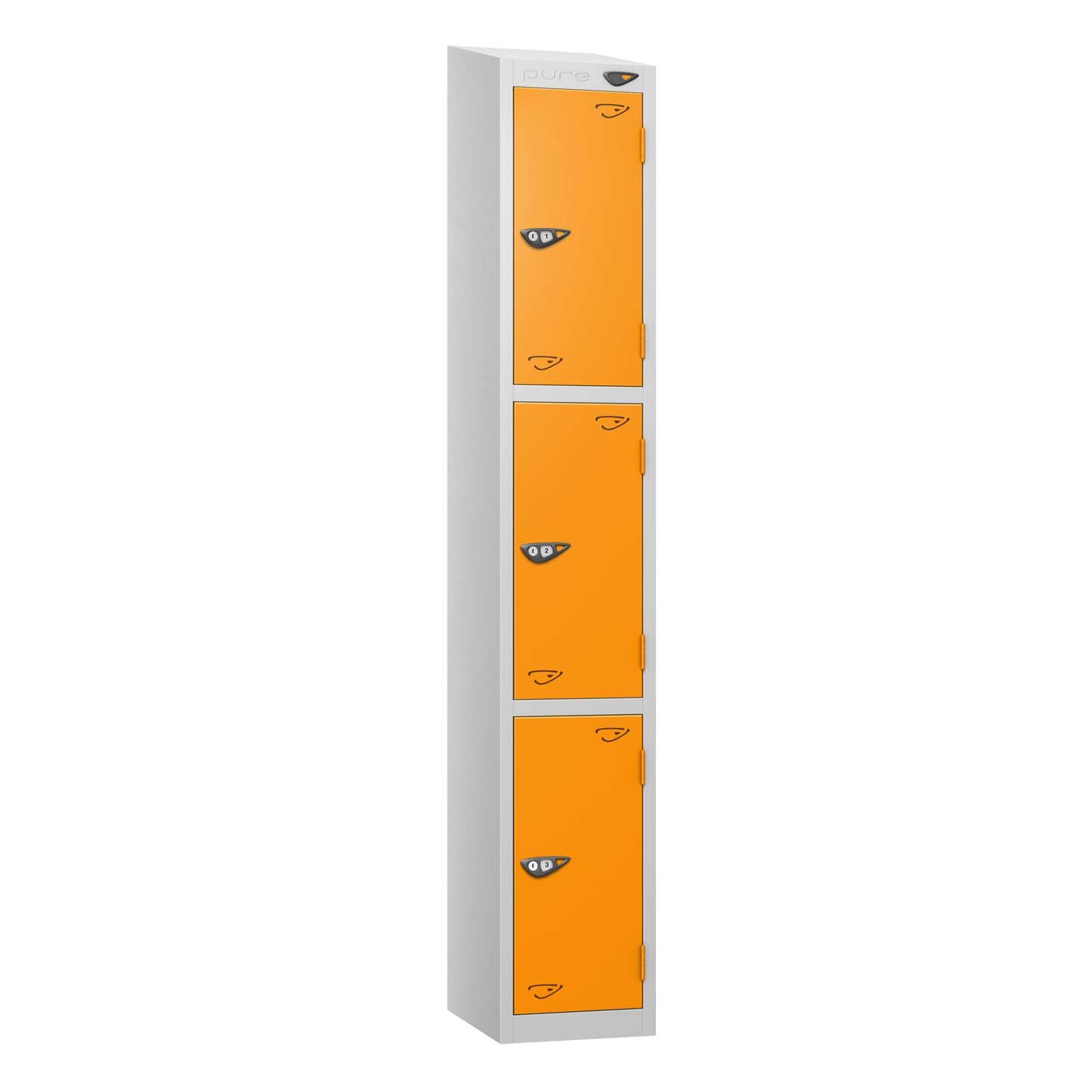 Pure Prime 3 Door Sloping Top Locker H1800xW300xD380mm