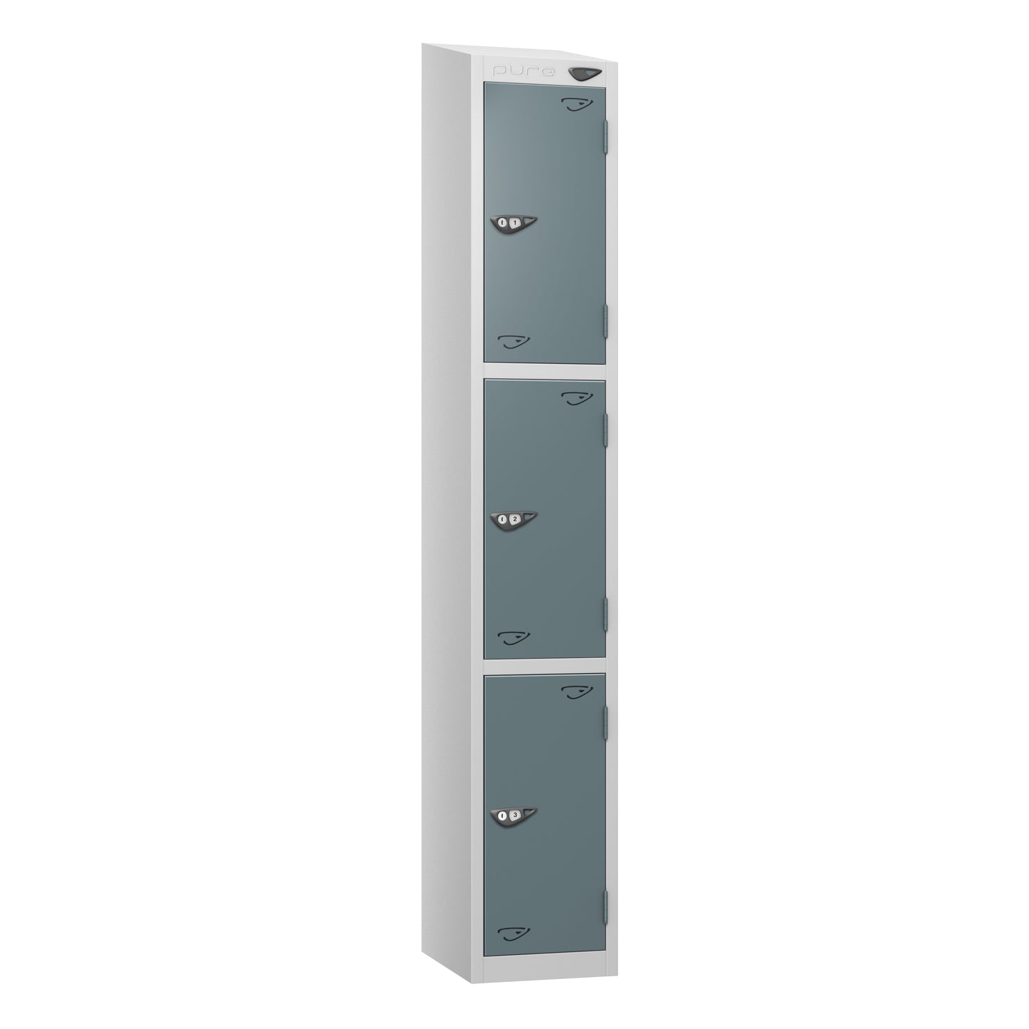 Pure Prime 3 Door Sloping Top Locker H1800xW300xD380mm