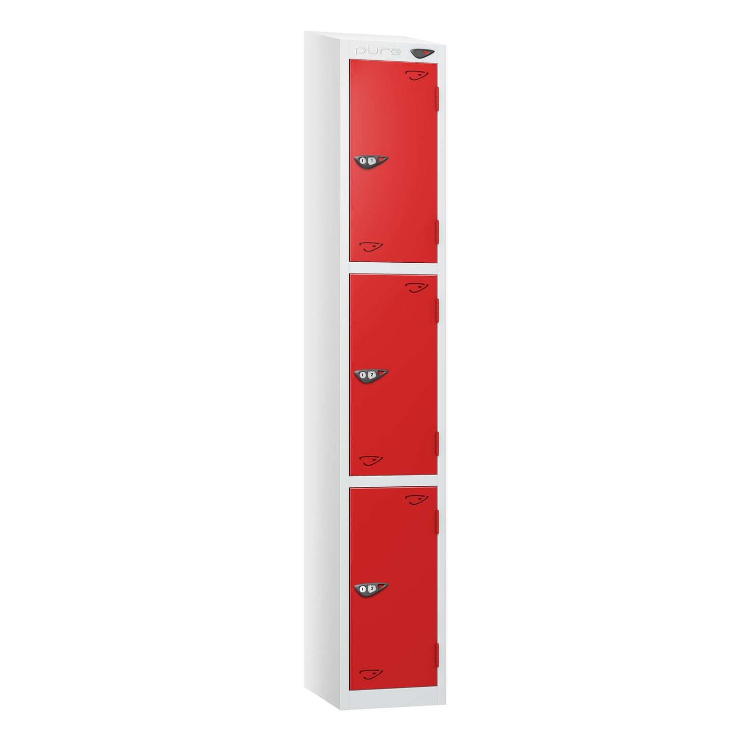 Pure Prime 3 Door Sloping Top Locker H1800xW300xD380mm