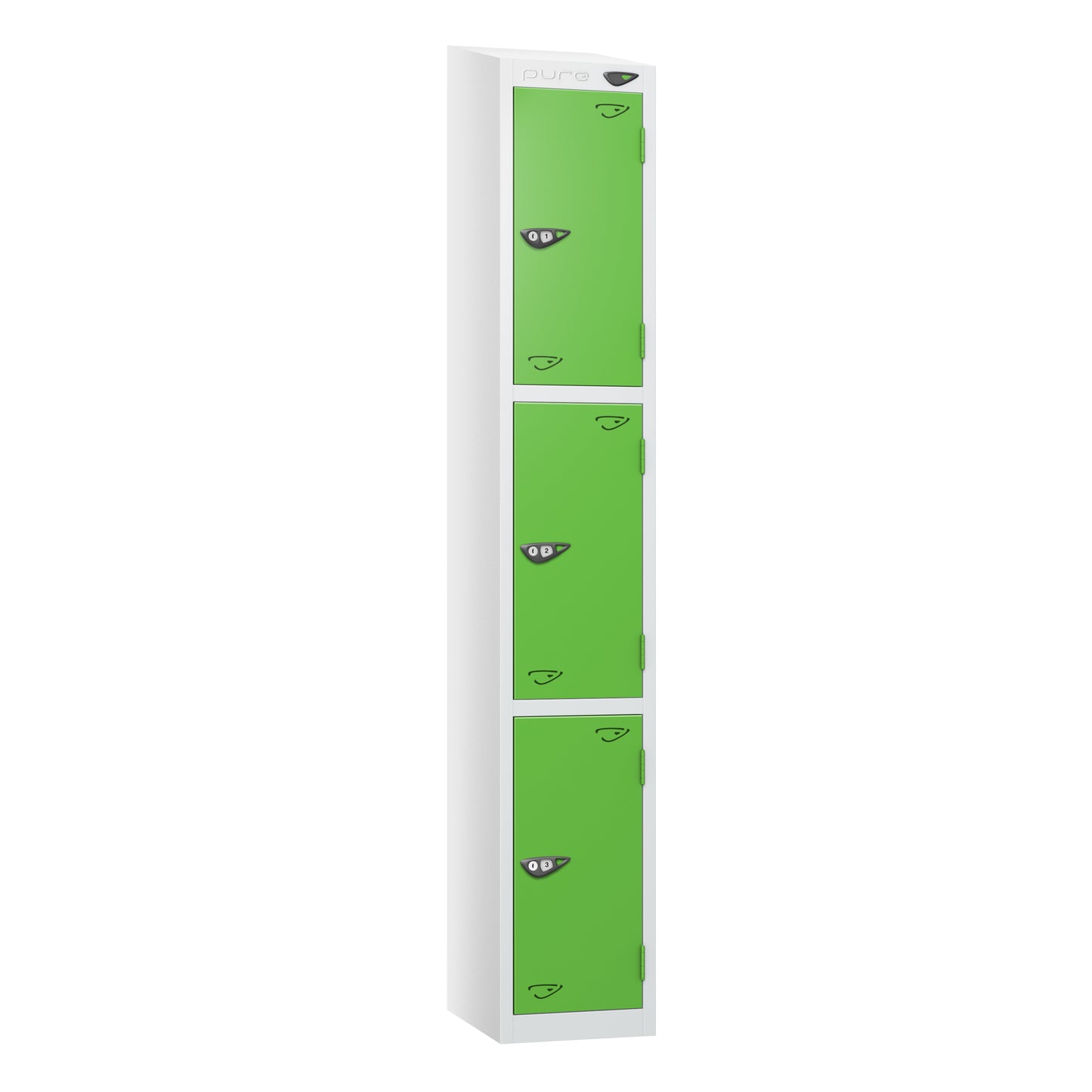 Pure Prime 3 Door Sloping Top Locker H1800xW300xD380mm