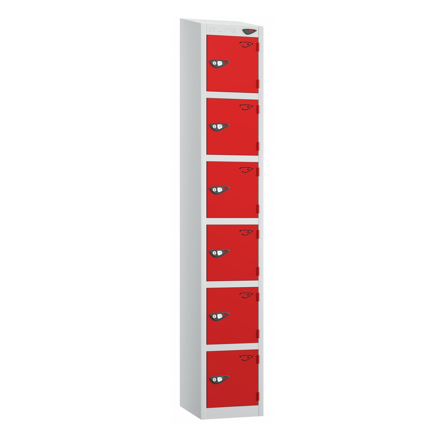 Pure Prime 6 Door Sloping Top Locker H1800xW300xD380mm