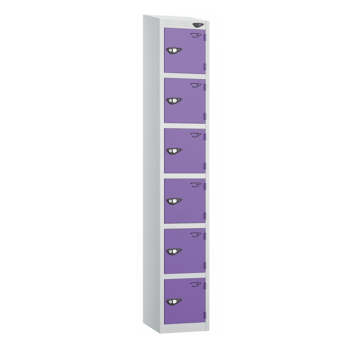 Pure Prime 6 Door Sloping Top Locker H1800xW300xD380mm