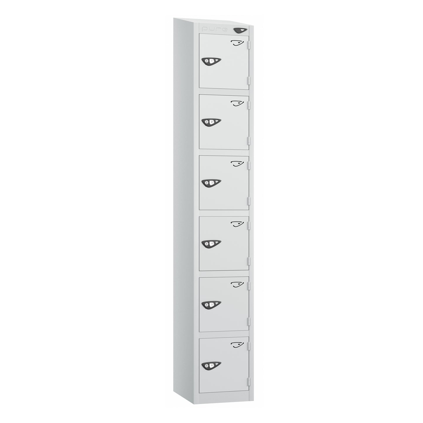 Pure Prime 6 Door Sloping Top Locker H1800xW300xD380mm