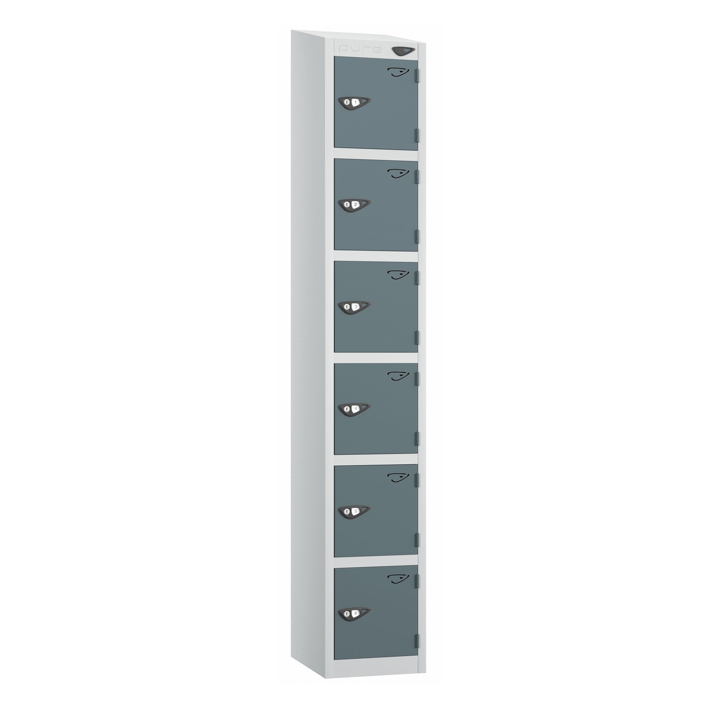 Pure Prime 6 Door Sloping Top Locker H1800xW300xD380mm