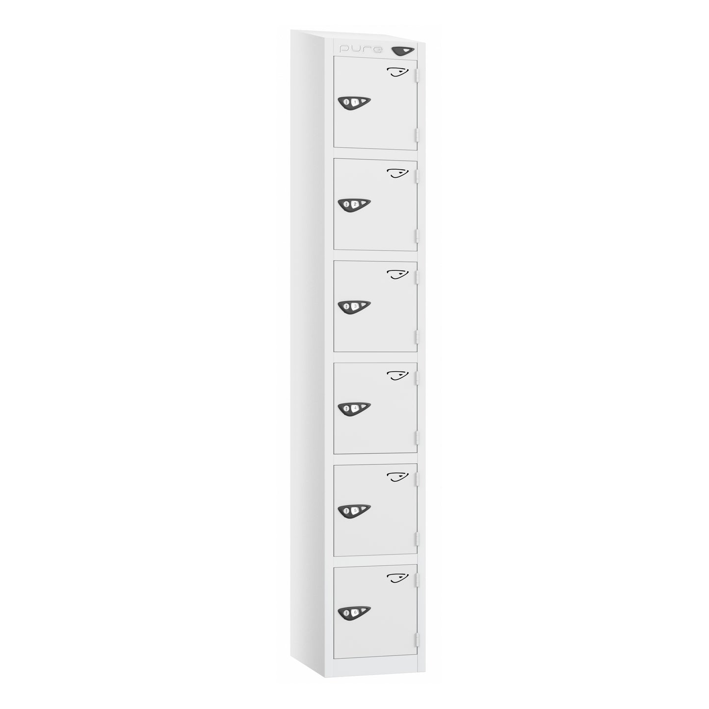 Pure Prime 6 Door Sloping Top Locker H1800xW300xD380mm