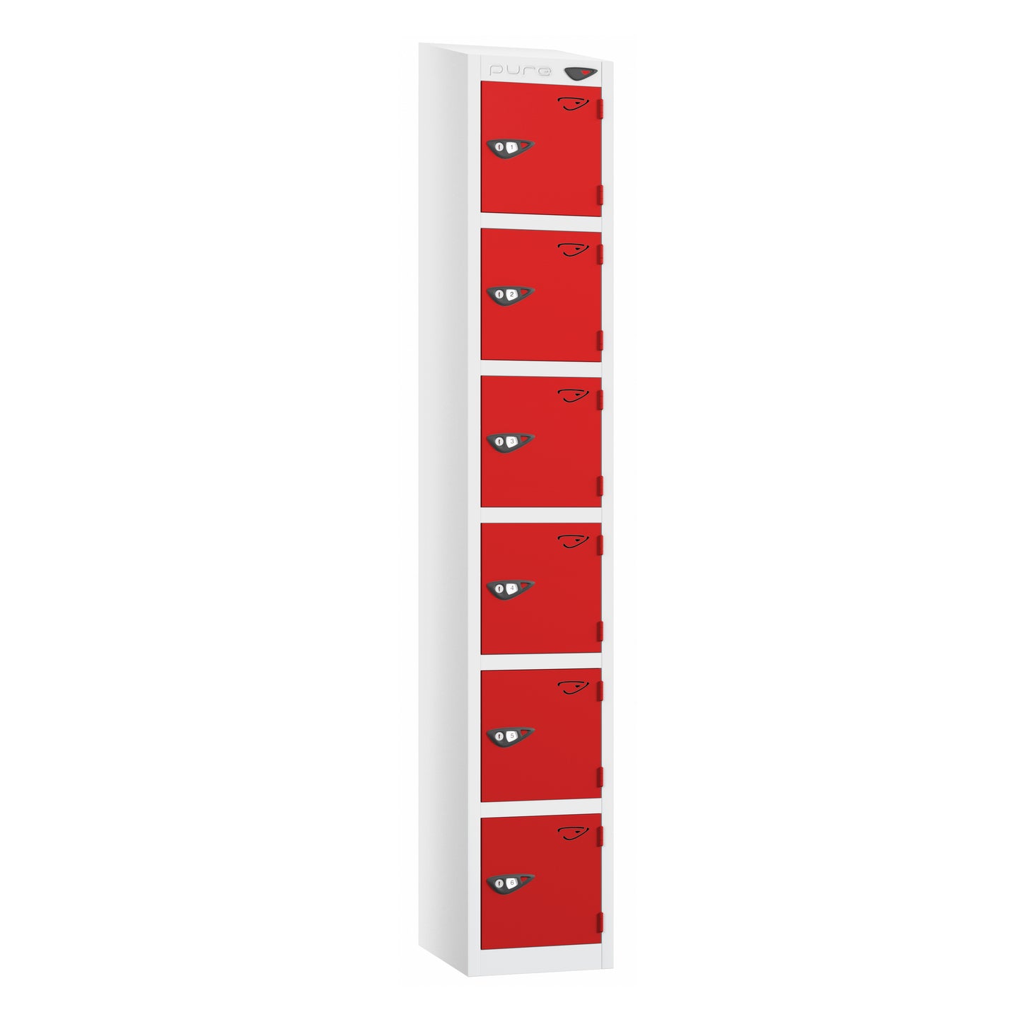 Pure Prime 6 Door Sloping Top Locker H1800xW300xD380mm