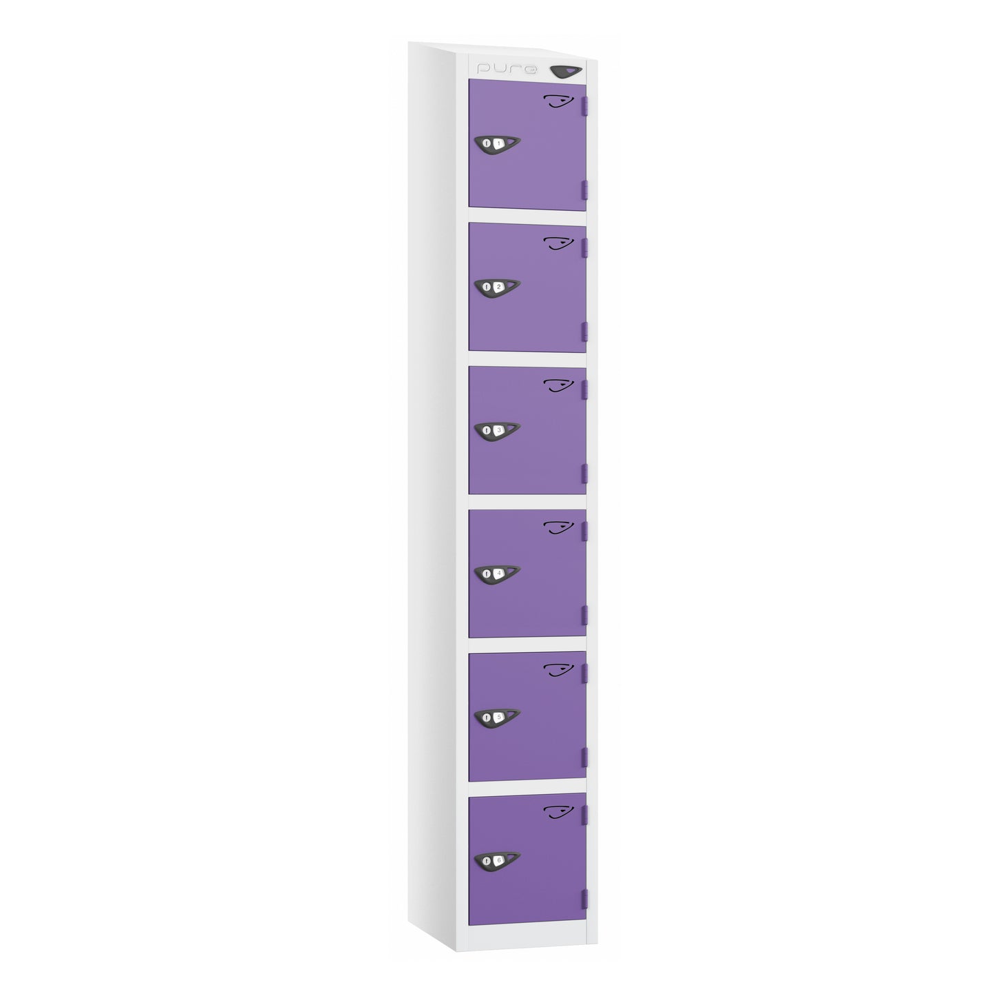 Pure Prime 6 Door Sloping Top Locker H1800xW300xD380mm