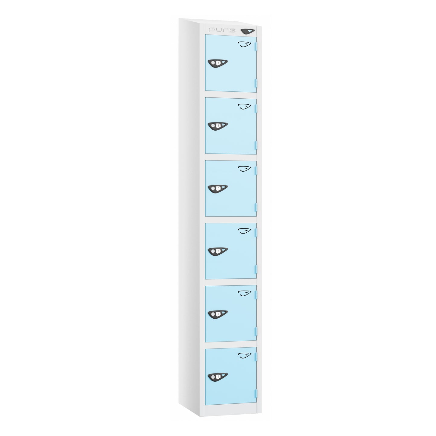 Pure Prime 6 Door Sloping Top Locker H1800xW300xD380mm