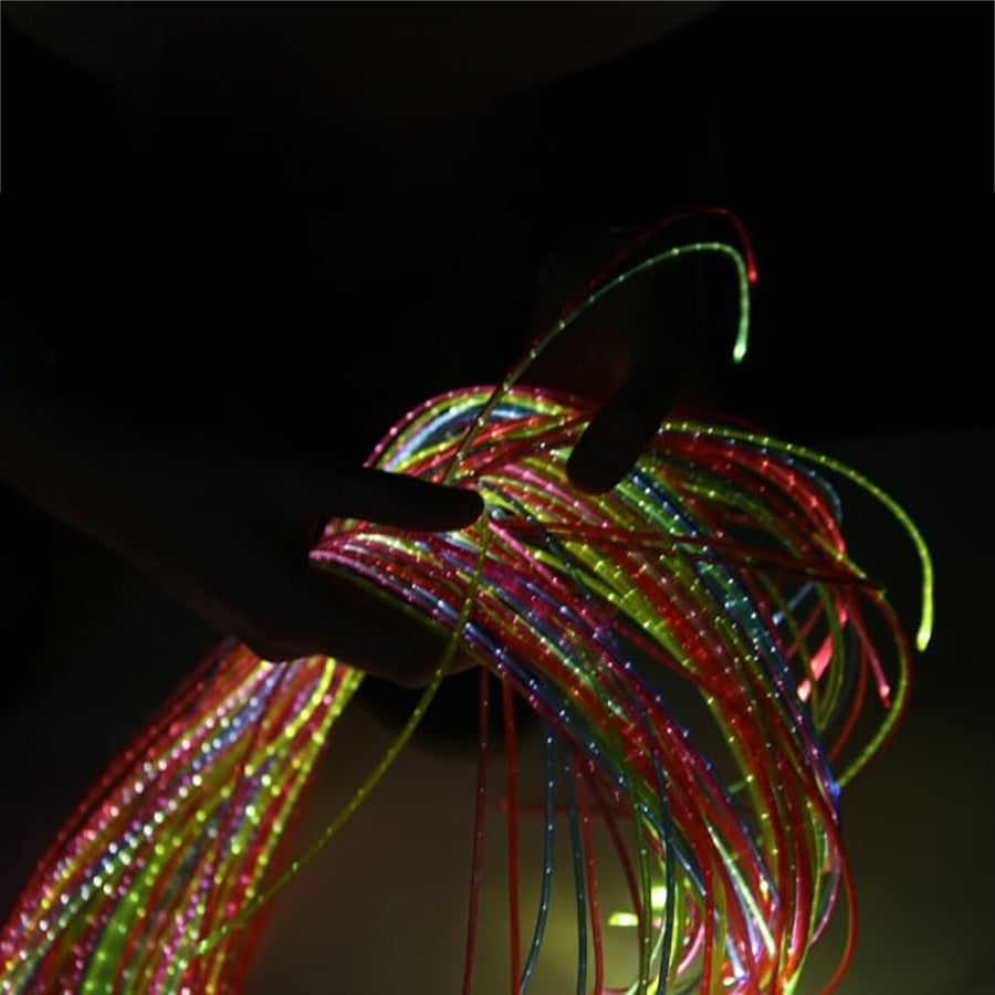 Mains White Twinkle Light Source With 100 1000Mm Rainbow Strands