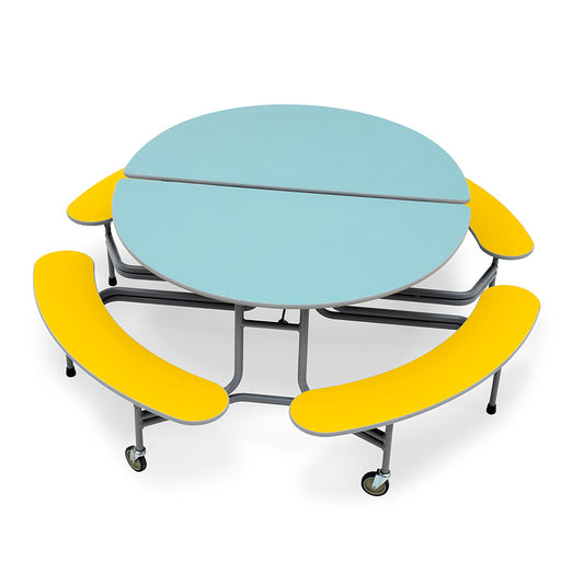 Oval Mobile Bench Folding Dining Unit