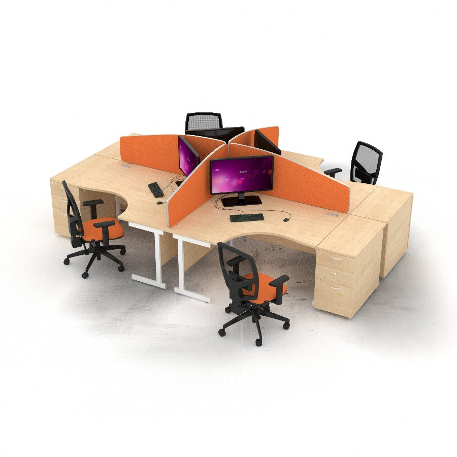 Satellite Cantilever Desk Left Scooped Workstation