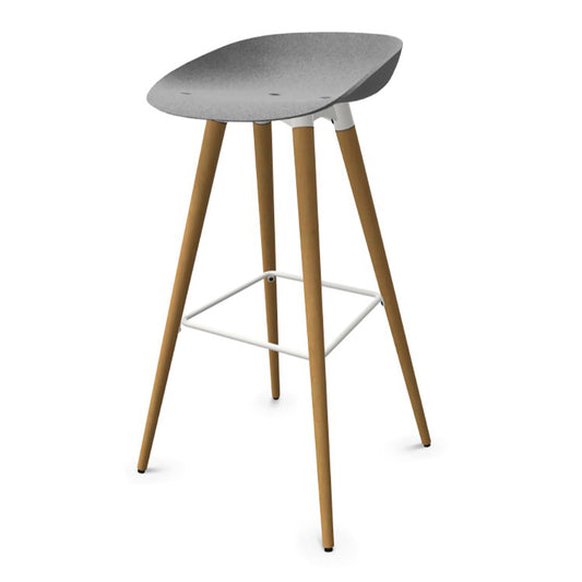 Felt High Metal Wooden Frame Barstool