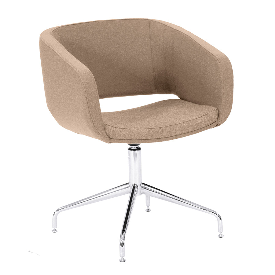 Roomes reception chair with a swivel 4 star spider base frame