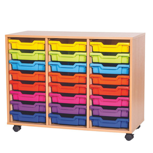 Smart Storage Coloured Edge Open 24 Tray Triple Unit mobile