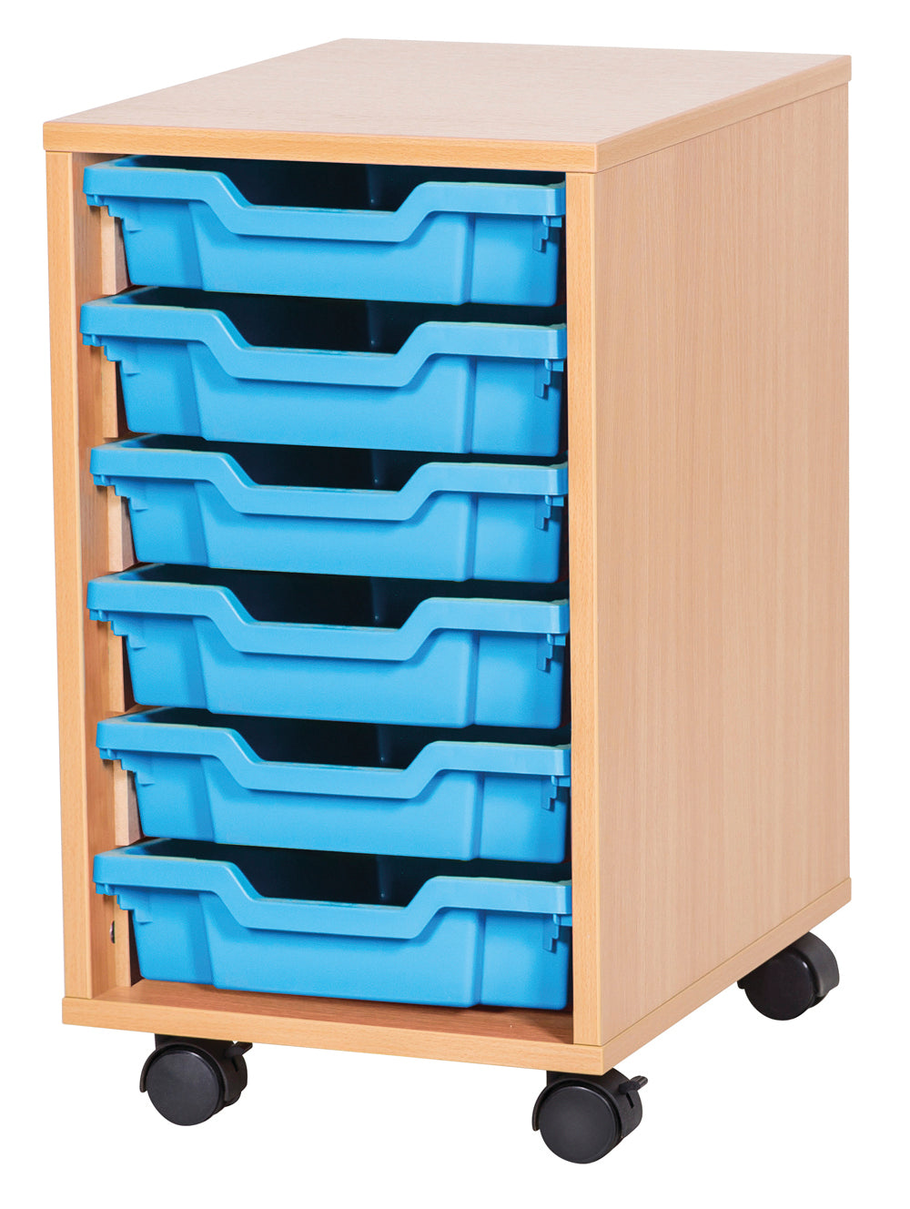 Smart Storage Coloured Edge Open 6 Tray Single Unit