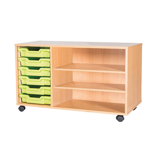 Smart Storage Coloured Edge Open 6 Tray & 2 Shelf Unit