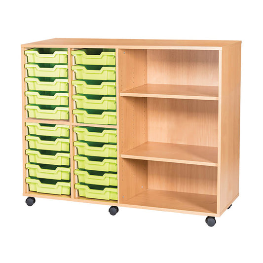 Smart Storage Coloured Edge Open 20 Tray & 2 Shelf Unit