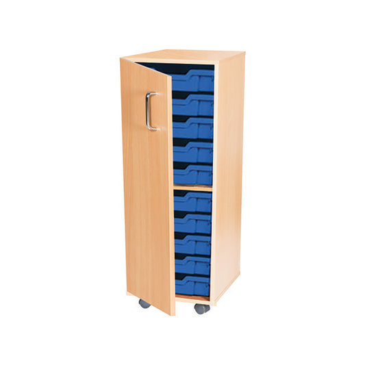 Smart Storage Coloured Edge 10 Tray Single Unit With Lockable Doors