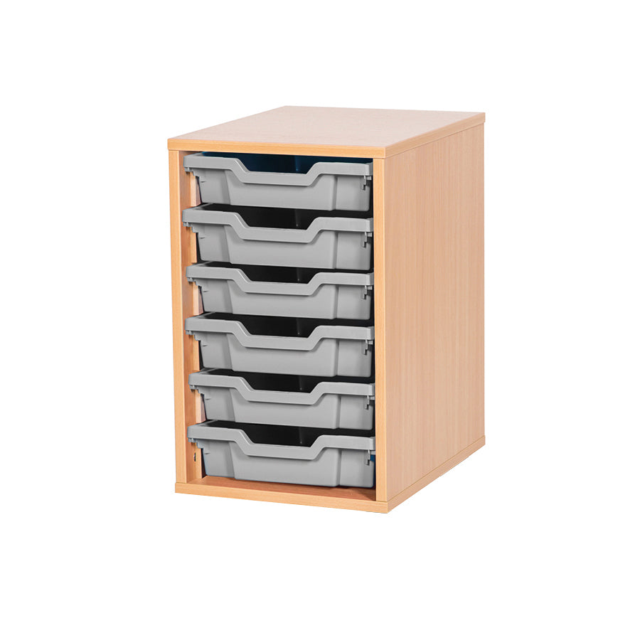 Smart Storage Coloured Edge Open 6 Tray Single Unit