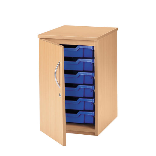 Smart Storage Coloured Edge 6 Tray Single Unit With Lockable Doors