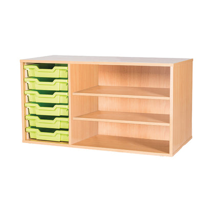 Smart Storage Coloured Edge Open 6 Tray & 2 Shelf Unit