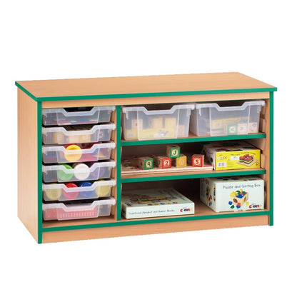 Smart Storage Coloured Edge Open 6 Tray & 2 Shelf Unit