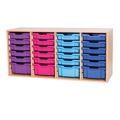 Smart Storage Coloured Edge Open 28 Tray Quad Unit static