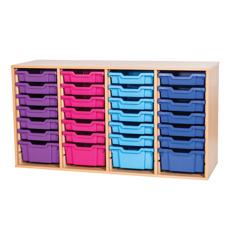 Smart Storage Coloured Edge Open 32 Tray Quad Unit static