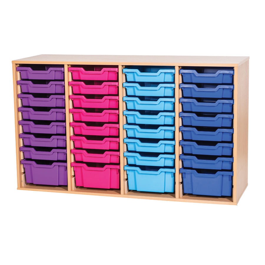 Tray Storage Static unit with 36 Gratnells trays and colour edge option