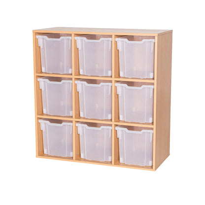 Smart Storage Coloured Edge Fixed Shelf 9 Jumbo Tray Unit static