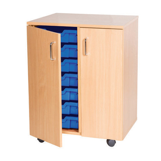 Smart Storage Coloured Edge 14 Tray Single Unit With Lockable Doors