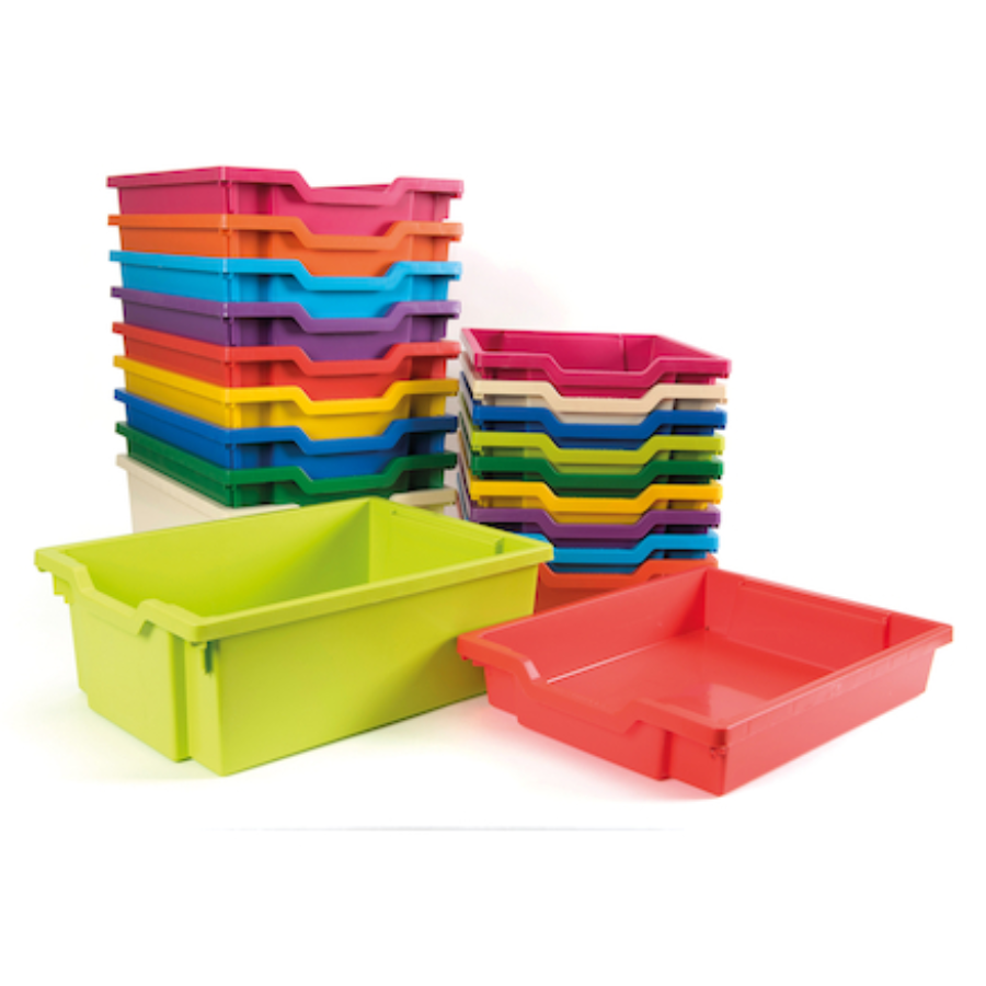 Smart Storage Coloured Edge 18 Tray Single Unit With Lockable Doors