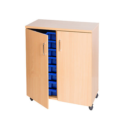 Smart Storage Coloured Edge 16 Tray Single Unit With Lockable Doors